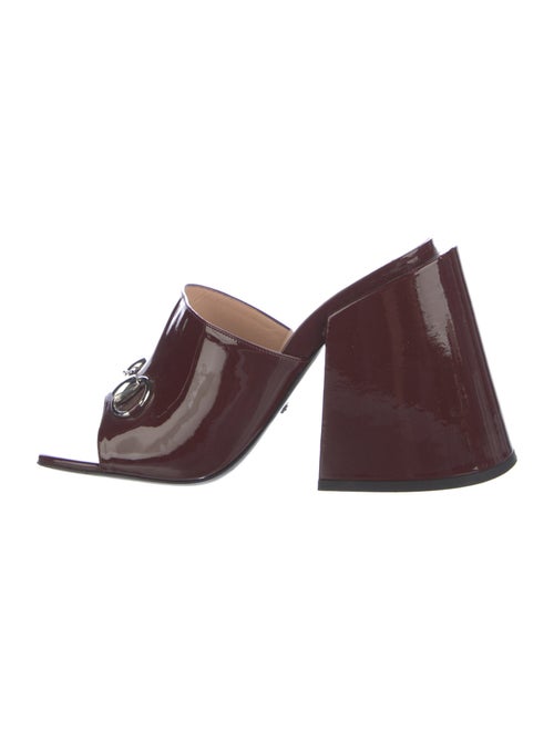 Gucci Horsebit Accent Patent Leather Slides