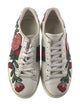 Gucci Leather Floral Print Sneakers