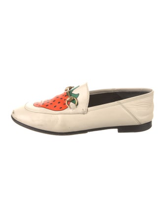 Gucci Strawberry Brixton Horsebit Accent Loafers