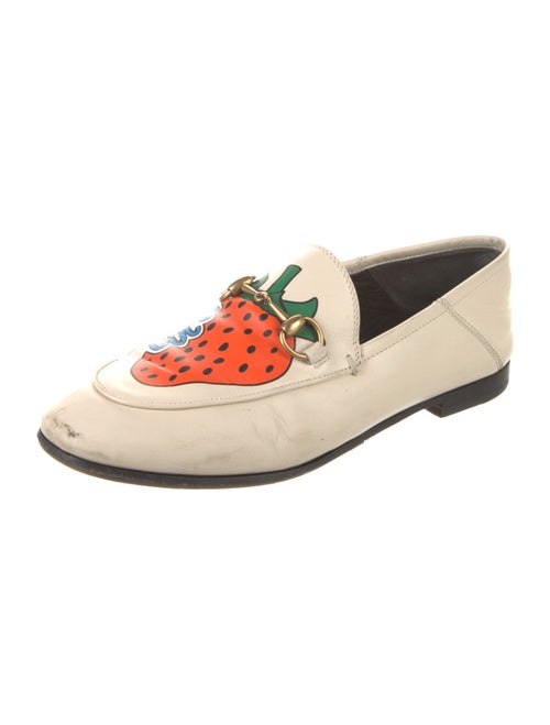 Gucci Strawberry Brixton Horsebit Accent Loafers