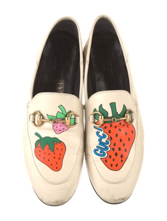 Gucci Strawberry Brixton Horsebit Accent Loafers