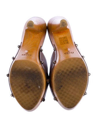 Gucci Hasler Horsebit Accent Leather Slides