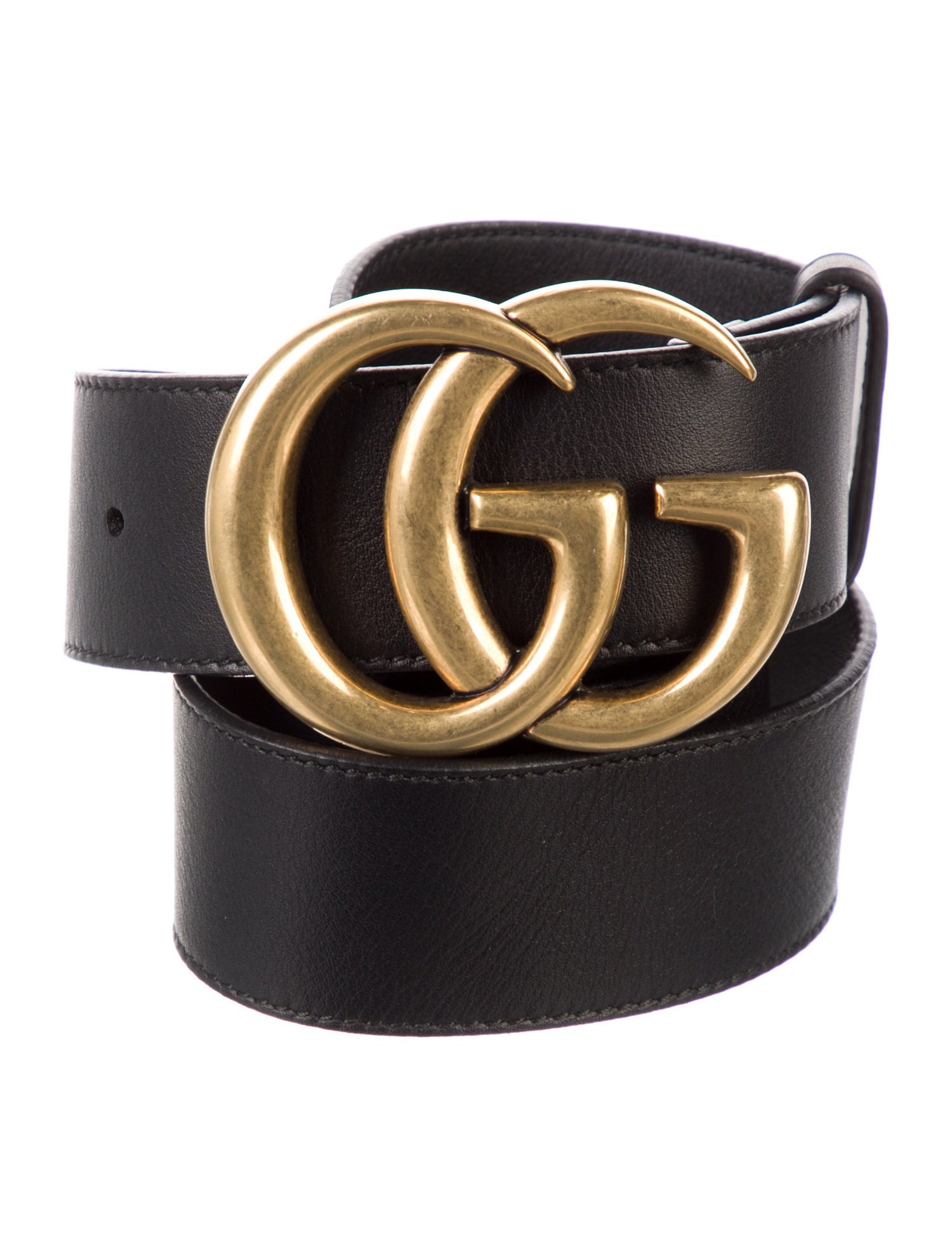Gucci Double G Logo Leather Belt