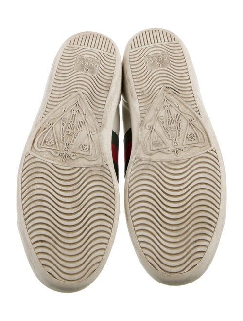 Gucci Faux Pearl Accents Leather Sneakers