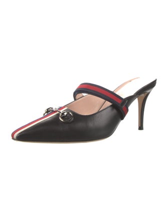 Gucci Horsebit Accent Leather Mules