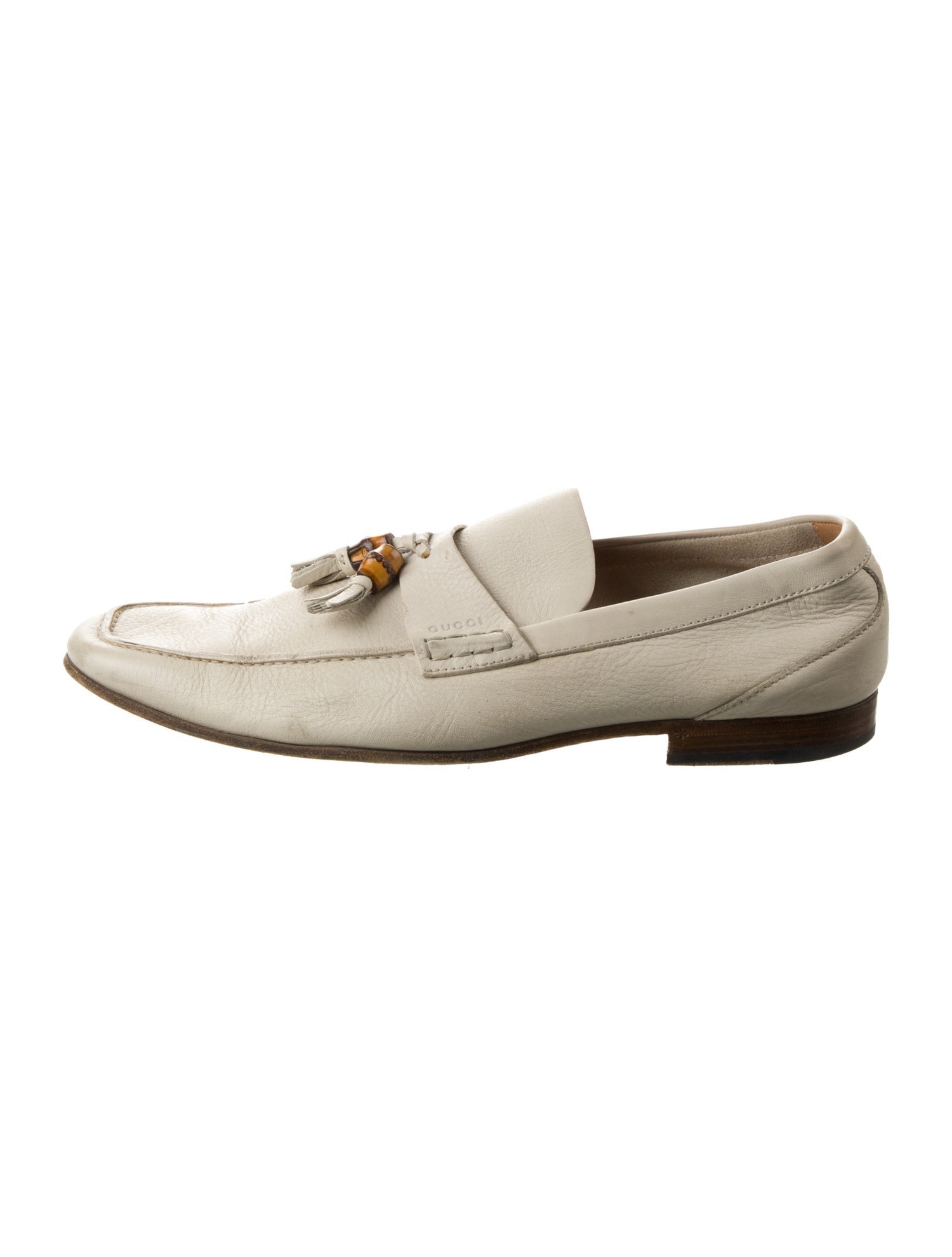 Gucci Bamboo Accent Leather Dress Loafers