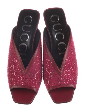 Gucci GG Signature Crystal Embellishments Slides
