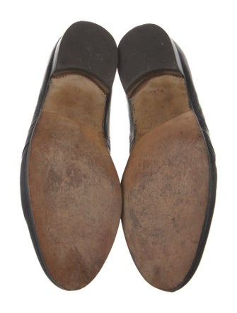 Gucci Web Accent Leather Loafers