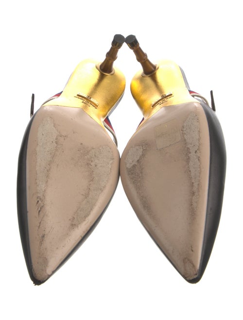 Gucci Sylvie Web Accent Leather Mules