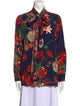 Gucci Floral Print Long Sleeve Blouse
