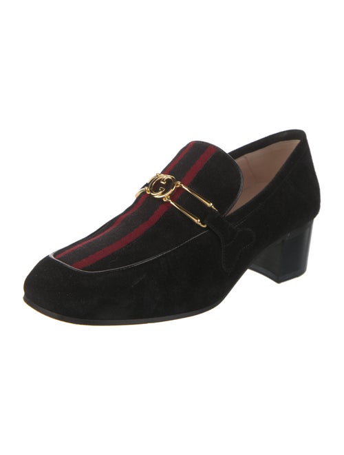 Gucci Web Accent Suede Loafers