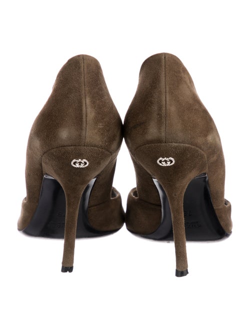 Gucci Interlocking G Logo Suede D'Orsay Pumps