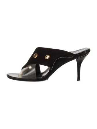 Gucci GG Canvas Suede Mules