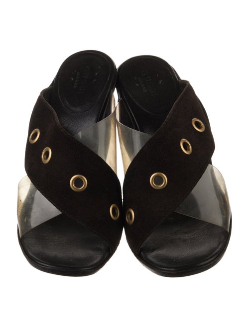 Gucci GG Canvas Suede Mules