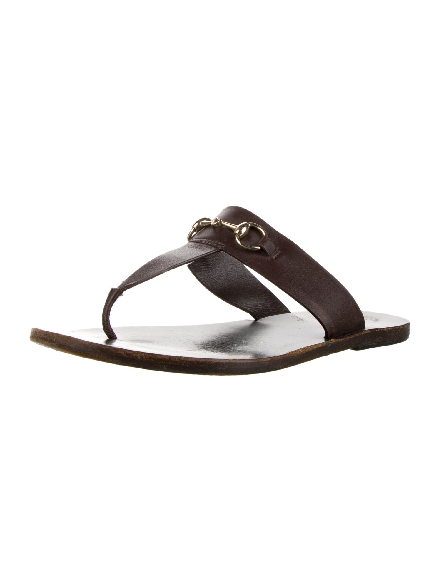 Gucci Horsebit Accent Leather Slides