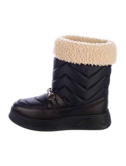 Gucci Horsebit Accent Nylon Lace-Up Boots
