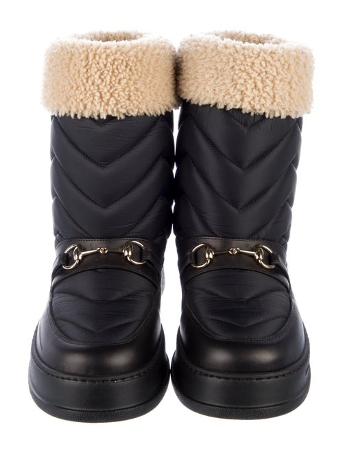 Gucci Horsebit Accent Nylon Lace-Up Boots
