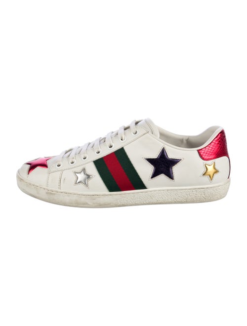 Gucci Web Accent Leather Sneakers