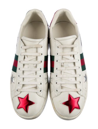 Gucci Web Accent Leather Sneakers