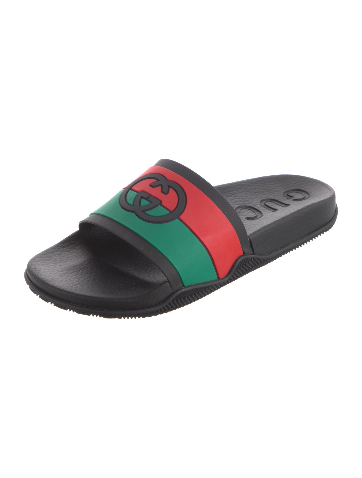 Gucci Interlocking G Rubber Rubber Slides