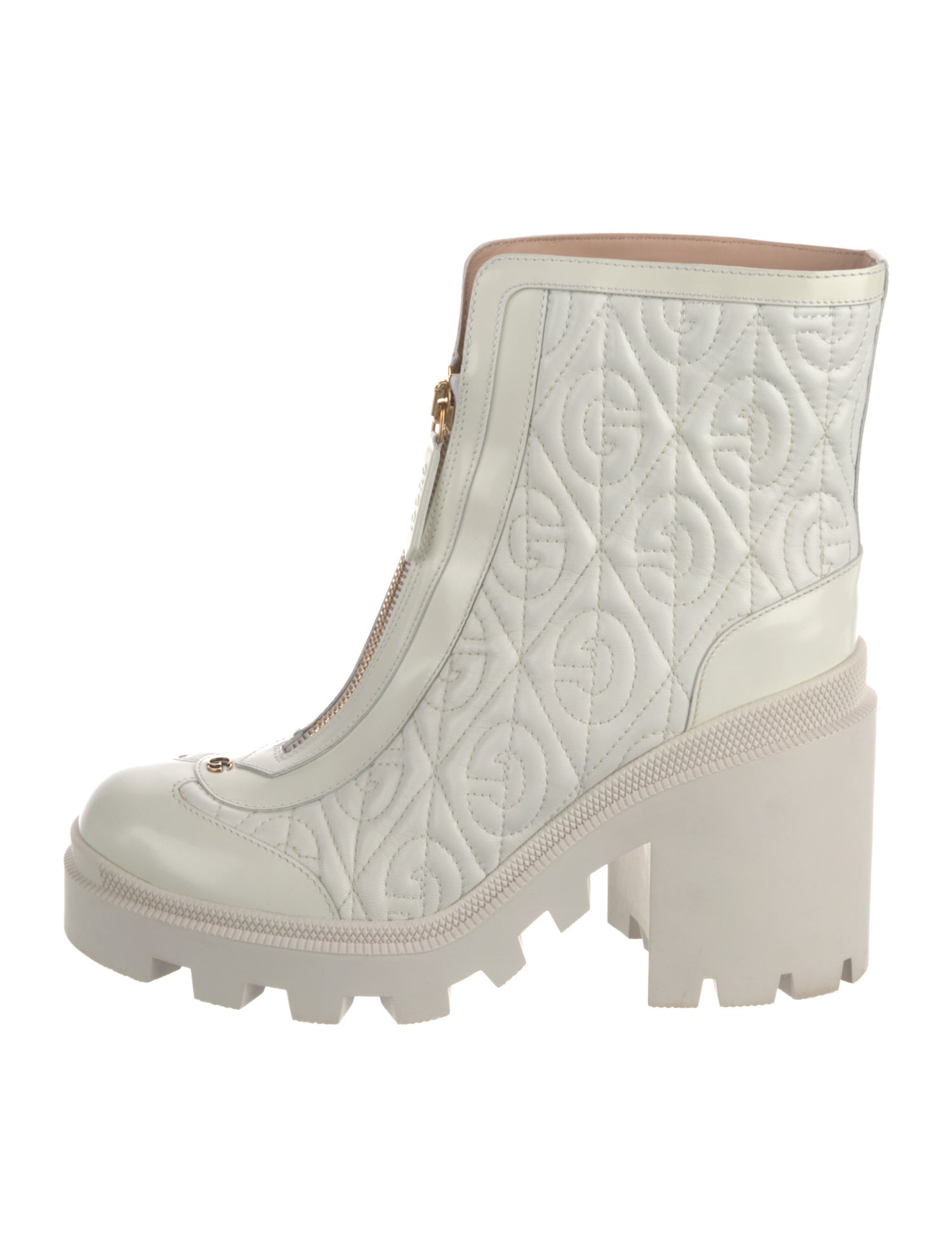 Gucci Double G Logo Leather Boots