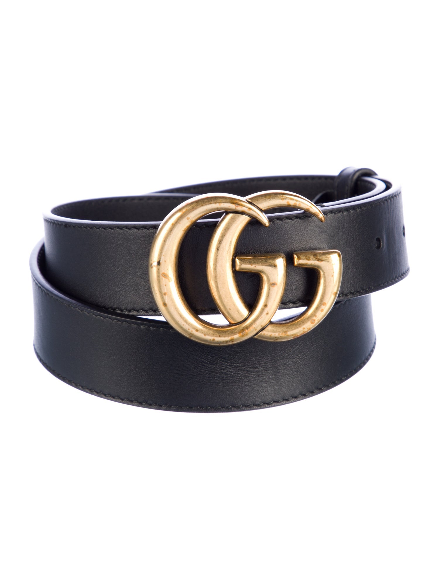 Gucci Double G Logo Leather Belt