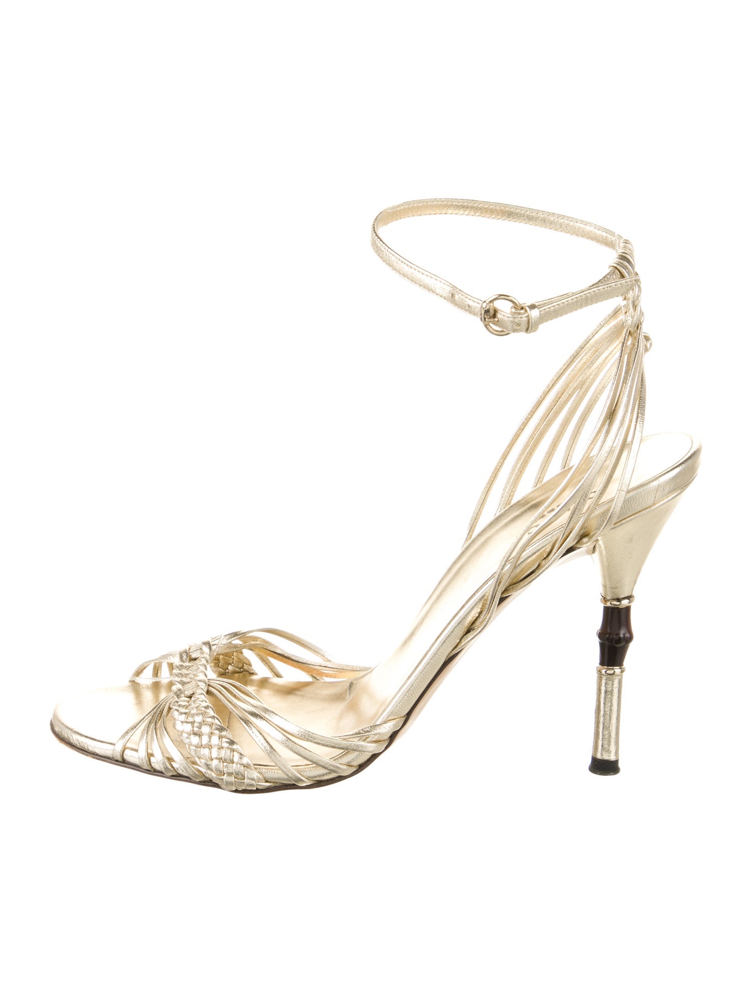 Gucci Bamboo Accent Leather Sandals