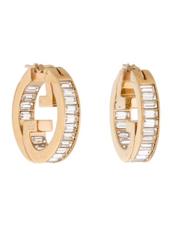 Gucci Blondie Crystal Hoop Earrings