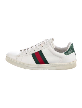 Gucci Leather Colorblock Pattern Sneakers