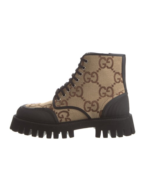 Gucci GG Canvas Canvas Lace-Up Boots