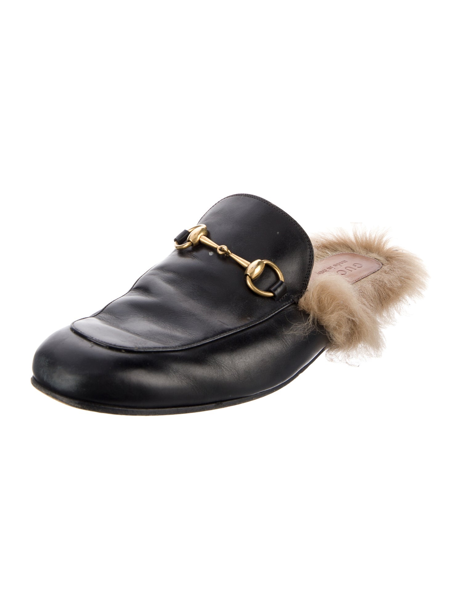 Gucci Horsebit Accent Leather Slippers