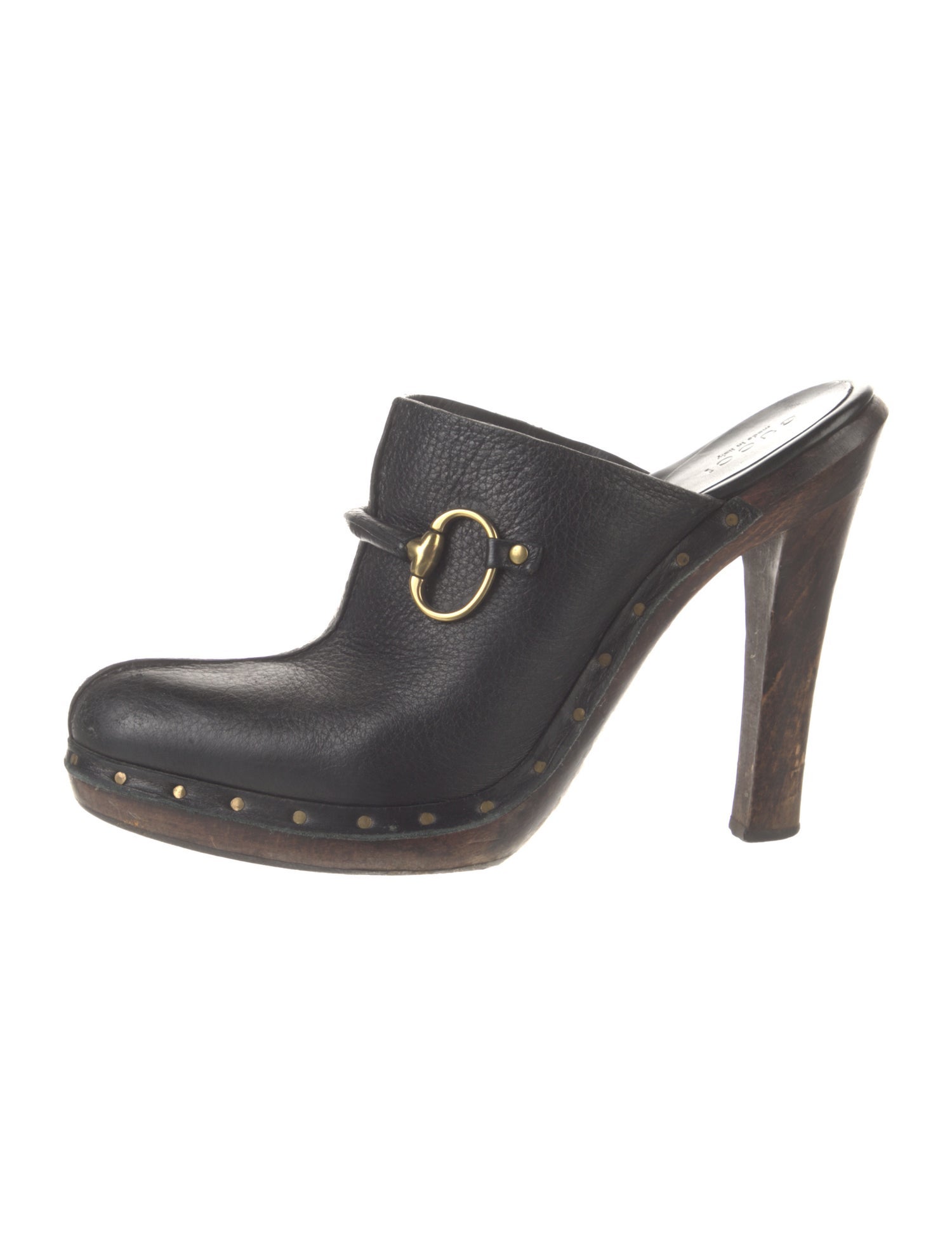 Gucci Horsebit Accent Leather Mules