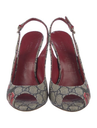 Gucci GG Supreme Slingback Pumps