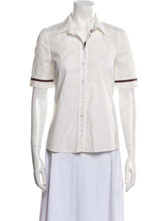 Gucci Short Sleeve Button-Up Top