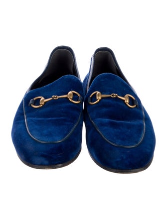 Gucci Horsebit Accent Velvet Loafers