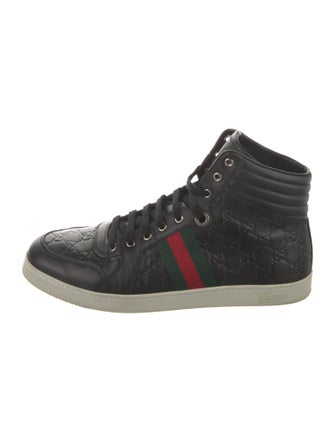 Gucci Web Accent Leather Sneakers