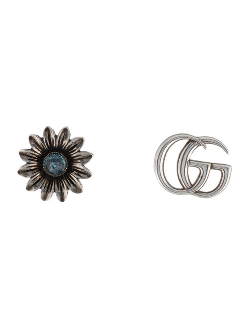 Gucci Topaz Double G Flower Stud Earrings