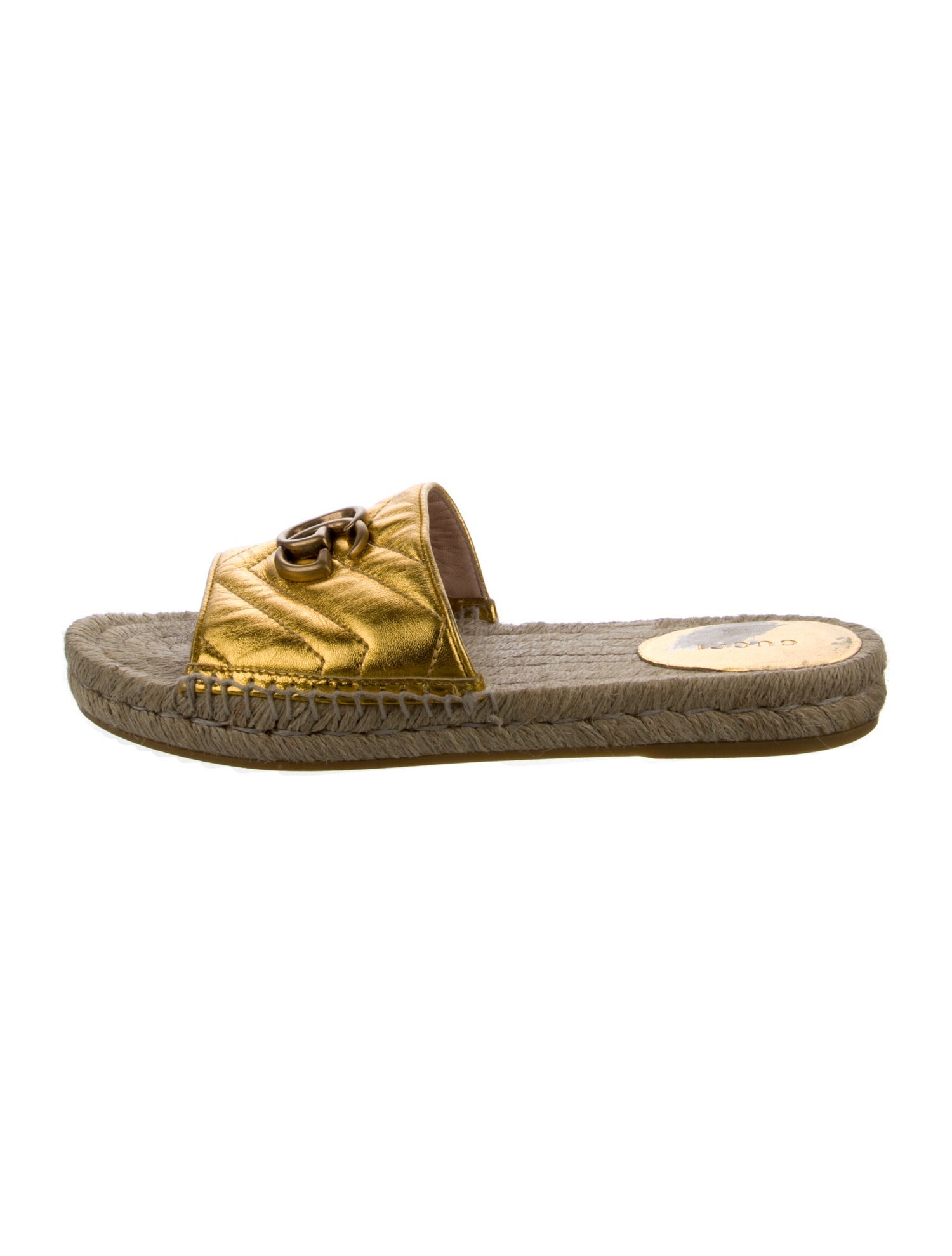 Gucci Double G Logo Leather Espadrilles
