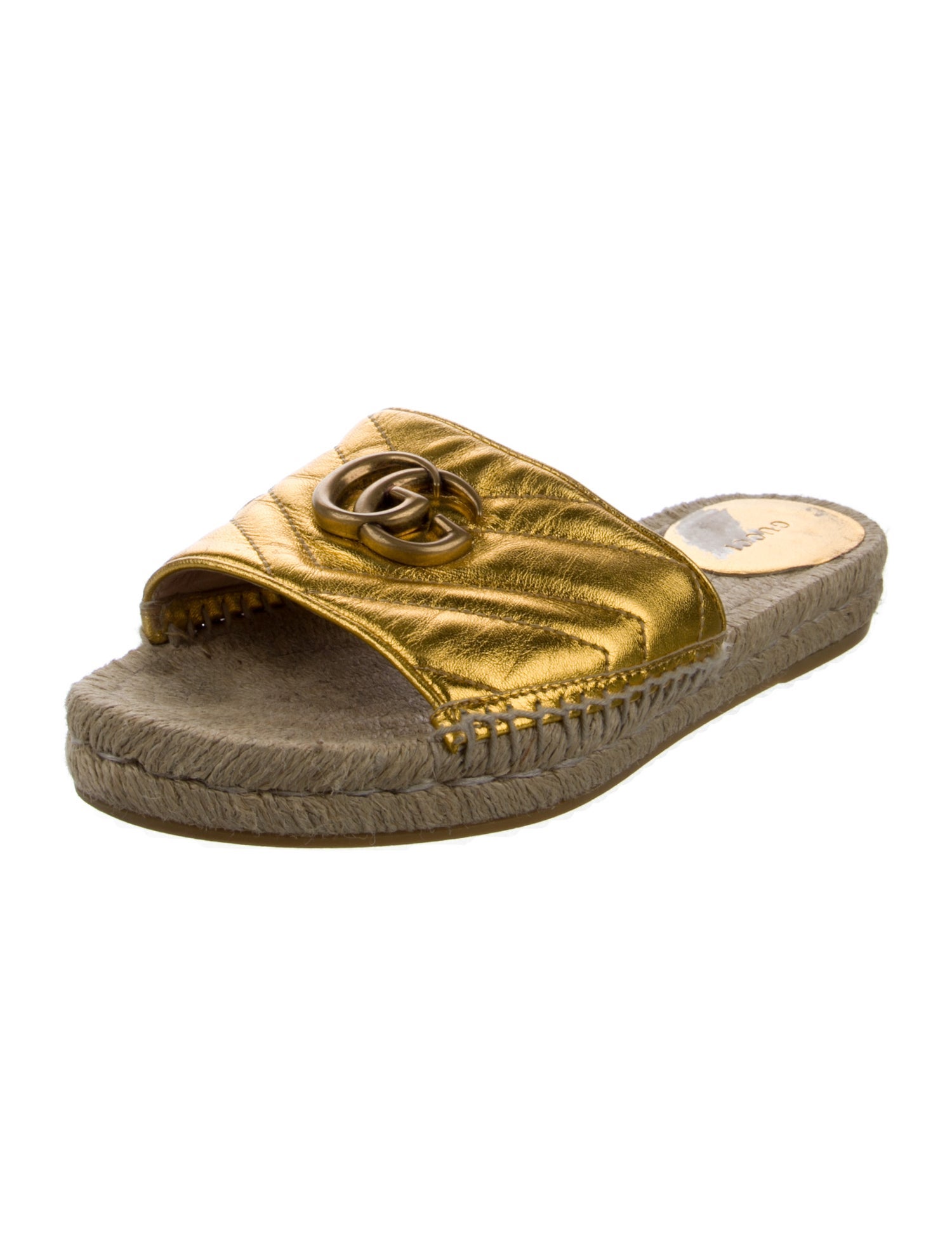 Gucci Double G Logo Leather Espadrilles