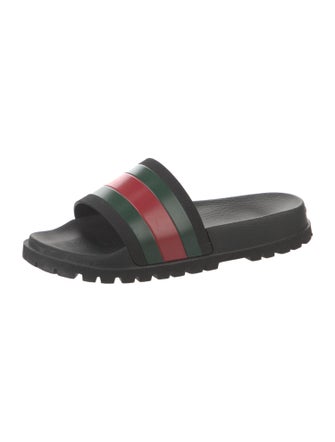 Gucci Rubber Colorblock Pattern Slides