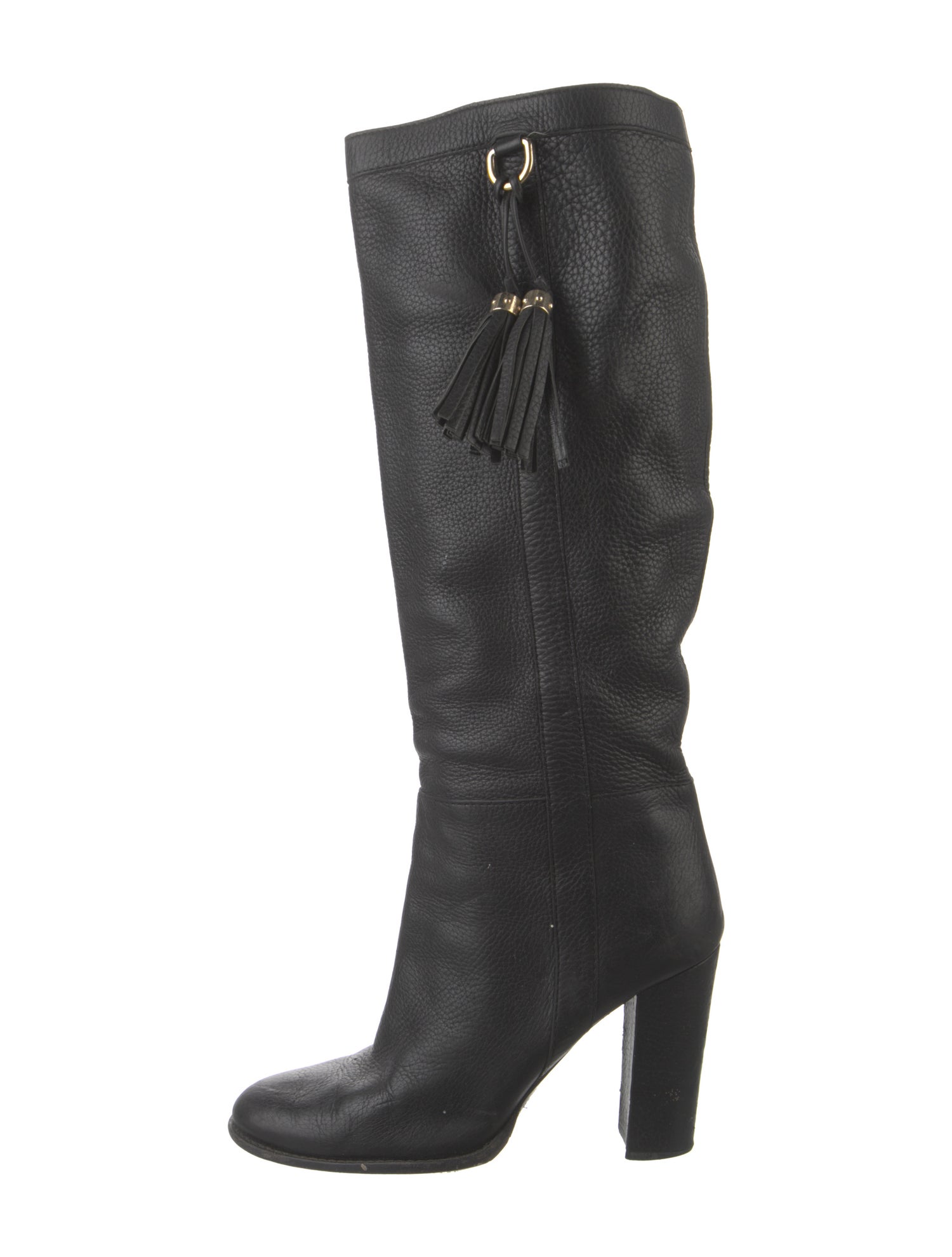 Gucci Leather Fringe Trim Accent Boots