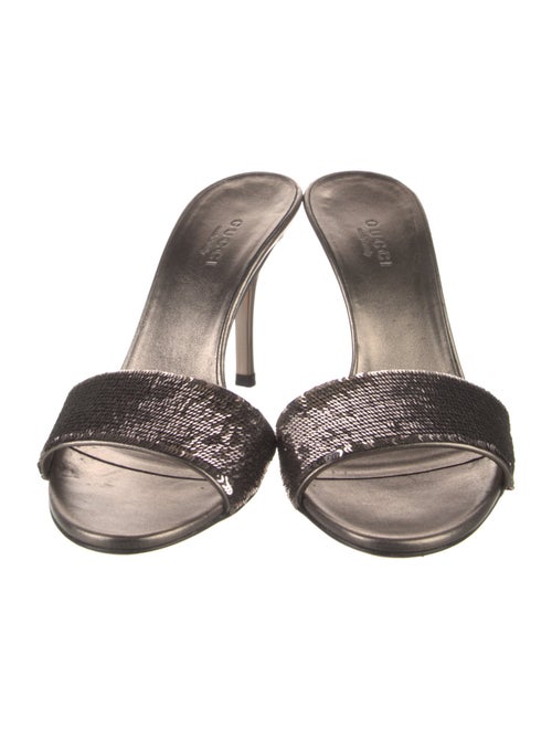 Gucci Leather Sequin Embellishments Slides