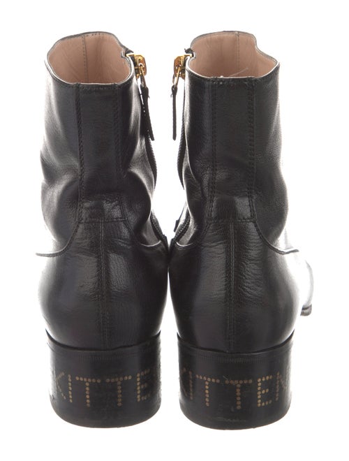Gucci Chain-Link Accent Leather Combat Boots