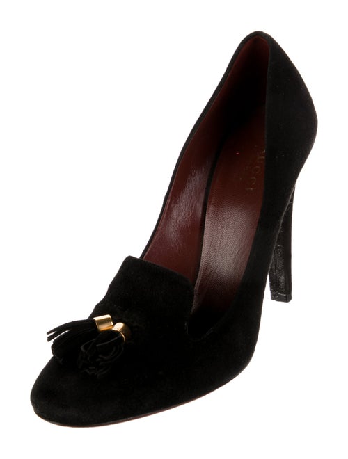 Gucci Suede Tassel Accents Pumps