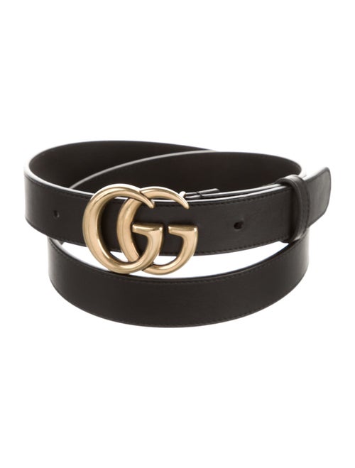 Gucci Double G Logo Leather Belt