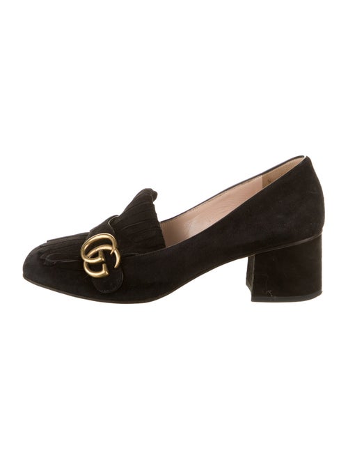 Gucci Double G Logo Suede Pumps