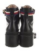Gucci Sylvie Web Accent Leather Combat Boots