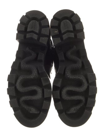 Gucci Sylvie Web Accent Leather Combat Boots