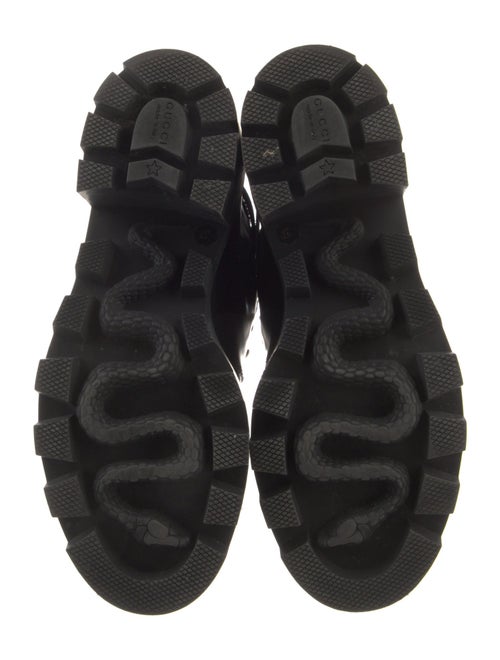 Gucci Sylvie Web Accent Leather Combat Boots