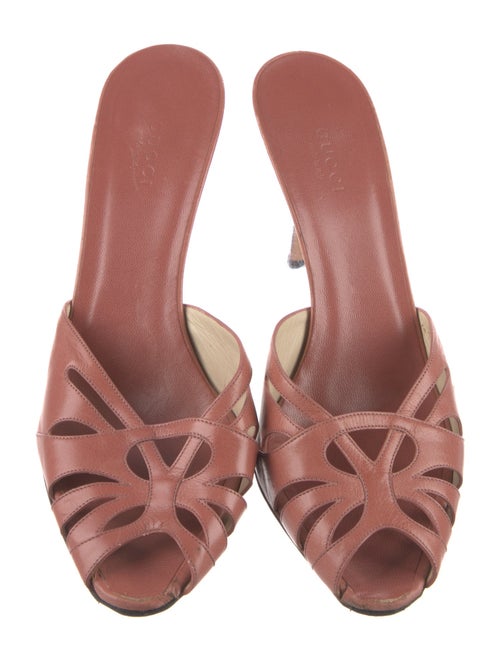 Gucci Leather Lasercut Accents Slides